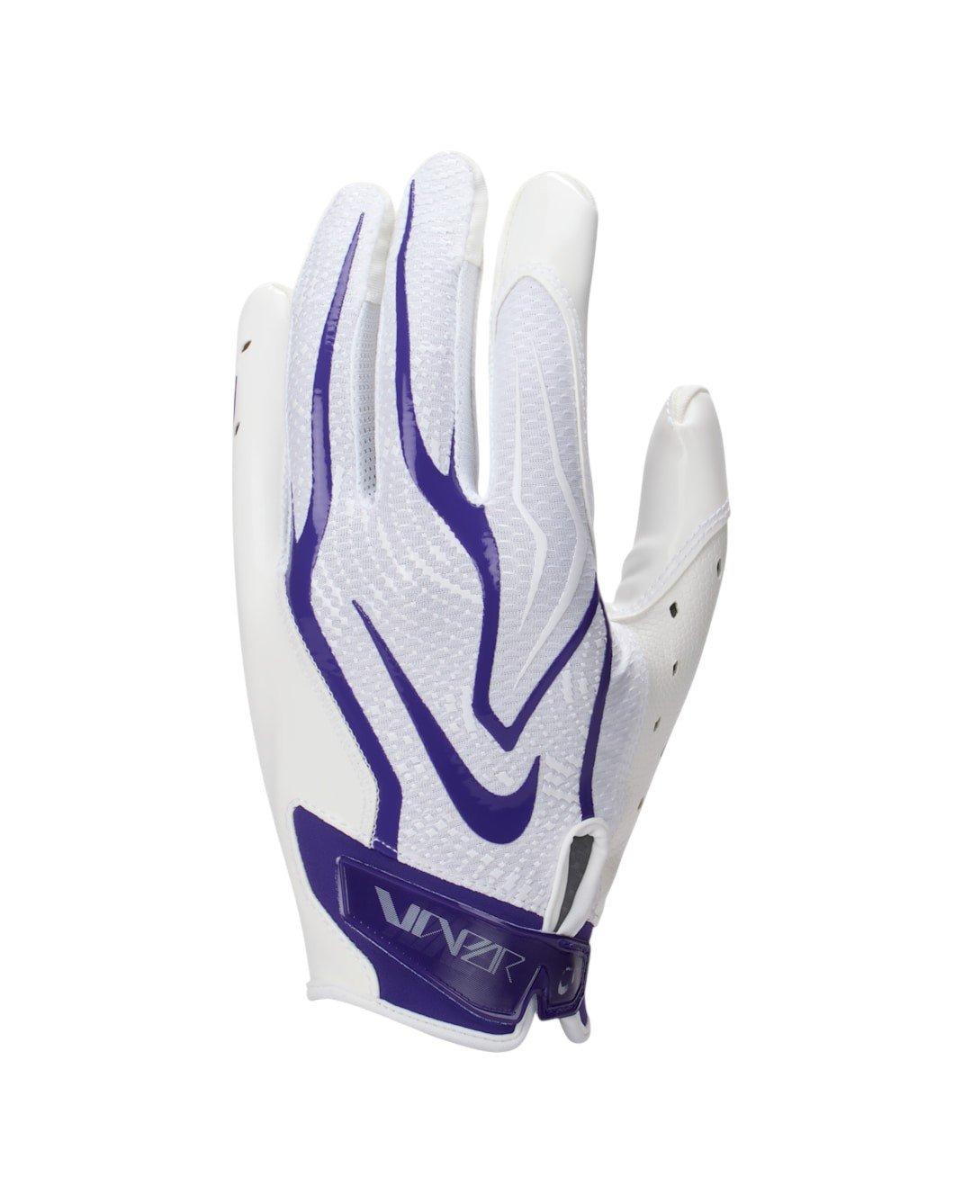 Nike Men's Vapor Jet 9.0 Football Gloves - White/Purple - WHITE/PURPLE